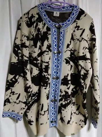 niko and - 추상 무늬 니트 가디건