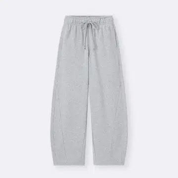 GU 지유 맨투맨 배럴 레그 팬츠 L 사이즈 그레이 블랙