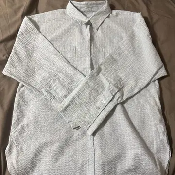 LIAN 스트라이프 오버 셔츠 스카이블루