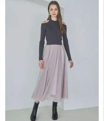 [ 미사용 새상품 ] MERCURY DUO 튤 도킹 2WAY 니트 원피스