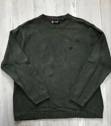 90s CHAPS 크루넥 니트 XL 올리브 그린