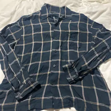 MINEDENIM 블랙 체크 무늬 셔츠