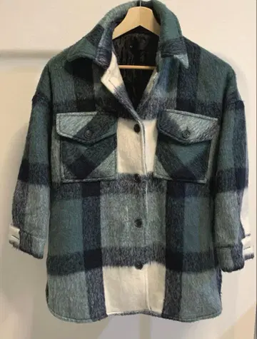 키쿠치 쿄코 kkcloset 그린 체크 셔츠 자켓