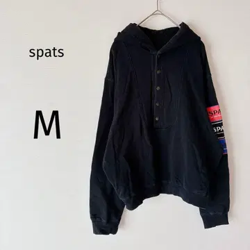 spats 후드티 긴팔 남성용 로고 프린트 면 100% 블랙 M