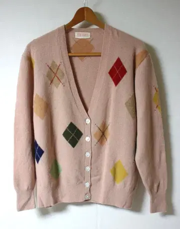 PINK HOUSE 아가일 무늬 니트 가디건