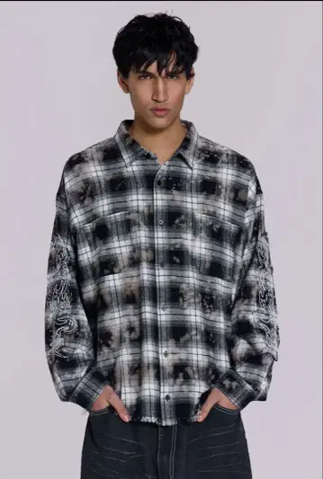 Jaded London 체크 셔츠 XS 짧은 기장