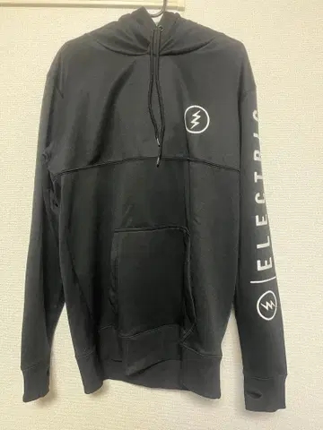 ELECTRIC 블랙 후드티 후드 부착