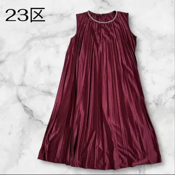 23구 온워드 카시야마 슬리브리스 원피스 드레스 와인 레드