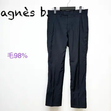 애니에스 베이 팬츠 슬랙스 스트라이프 블랙