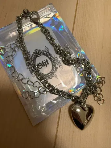 실버 체인 목걸이 하트 참 포함