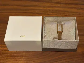 ete 에테 손목시계 핑크 골드 직사각형 메쉬 벨트 박스 포함