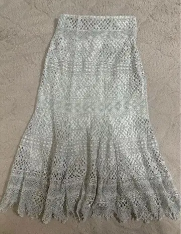스나이델 snidel 헤므플레어 레이스 스커트 그레이 size0