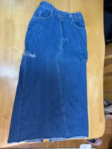 misty woman 롱 데님 스커트 인디고 블루