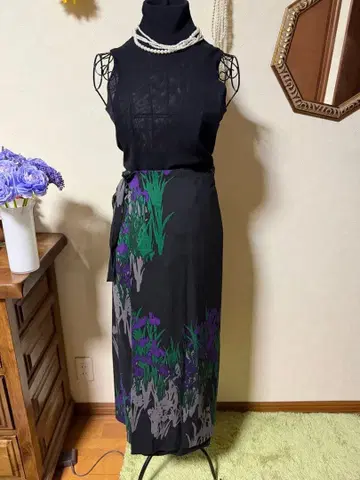 소우소우 코시키 기모노풍 랩 스커트 모슬린