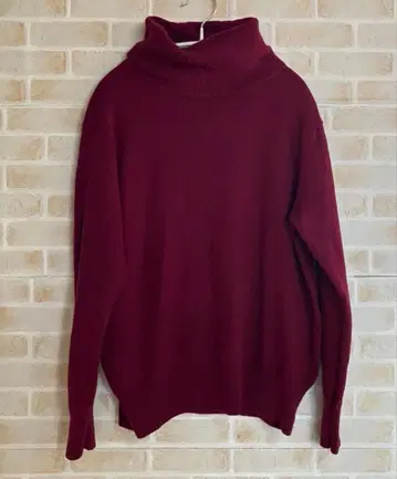 UNIQLO 캐시미어 100% 터틀넥 스웨터 XL 와인 레드