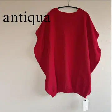 [새상품] 안티카 니트 베스트 돌먼 크루넥 antiqua 빨간색