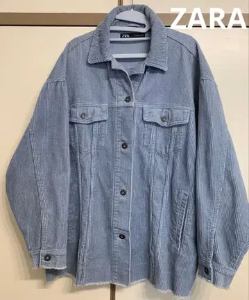 ZARA 코듀로이 자켓 M 사이즈 라이트 블루