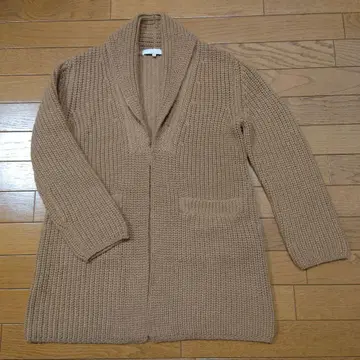 [ 새상품급 ] 알파카 100% ANAYI 카멜 컬러 가디건 긴팔 리브