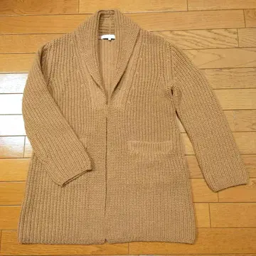 [ 새상품급 ] 알파카 100% ANAYI 카멜 컬러 가디건 긴팔 리브