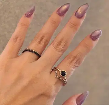 아쉬페 프랑스 블랙스톤 부착 골드링 4개 세트 12~17호