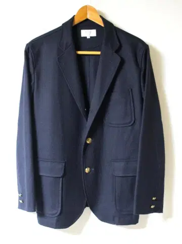SONTAKU 금장 버튼 네이비 블레이저 스트레치 플란넬 원단 M