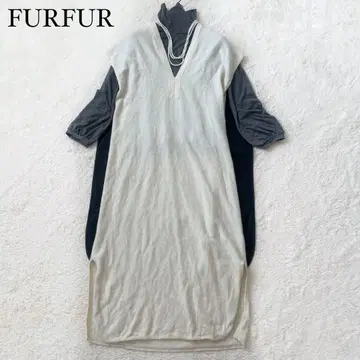 새상품급 퍼퍼 융모 카프탄 니트 드레스 니트 원피스 레이어드 화이트