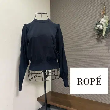 ROPE 로페 빌드넥 니트 네이비