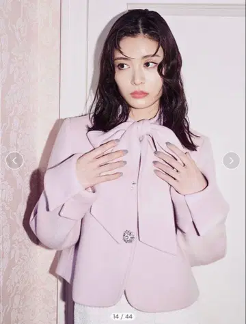 [L.B CANDY STOCK] 2way 리본 비쥬 코트