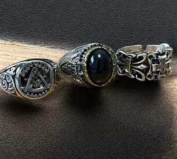 남성용 실버 반지 스트릿 아메카지 US 사슴 ah