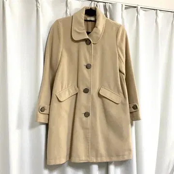 oops! 베이지 롱 코트