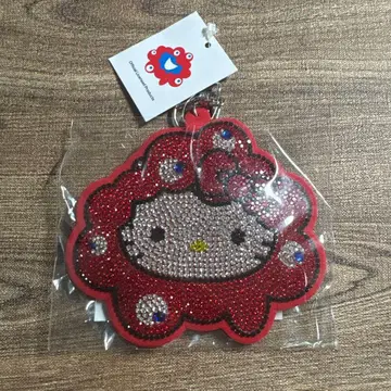 반짝이는 가죽 키링 키티 만박 미야쿠미야쿠 산리오