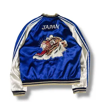 레어 테일러 토요 스카잔 타이거 헤드 호랑이 독수리 자수 리버서블 L