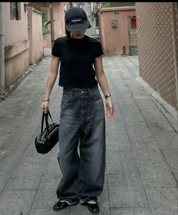 ok.soon 오크순 오리지널 와이드 데님 블랙 2