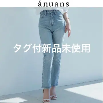 택 포함 미사용 새상품 anuans 슬림 스트레이트 데님 라이트 블루 0