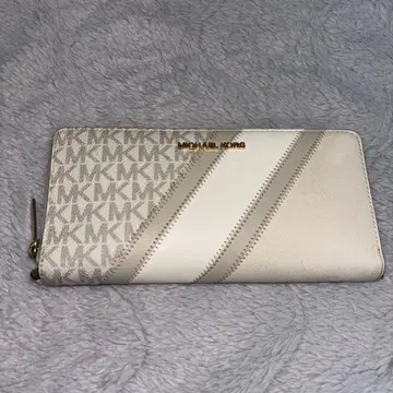 MICHAEL KORS 장지갑 화이트 스트라이프