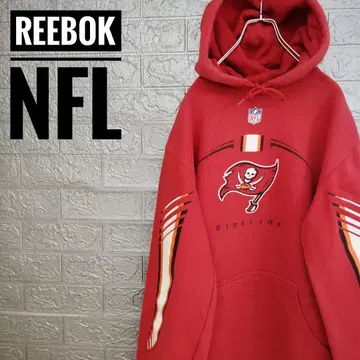 NFL 리복 탬파베이 버커니어스 빈티지 구제 의류 후드 맨투맨 빨간색 M