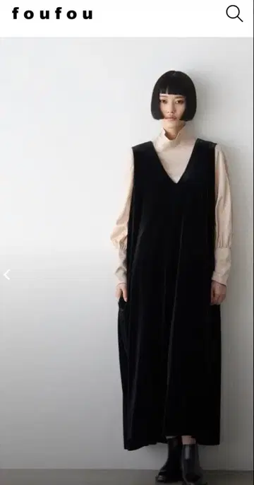 [ 새상품급 ] foufou 후푸 벨로아 원피스 드레스 S(0) 블랙
