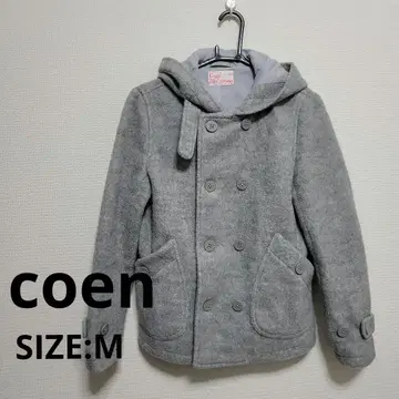 coen 후드 부착 더플 코트 그레이 M 사이즈
