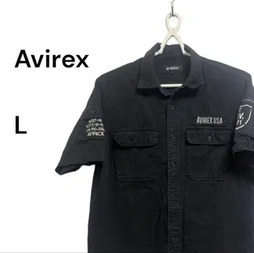 Avirex 밀리터리 셔츠 아메카지 블랙 USA