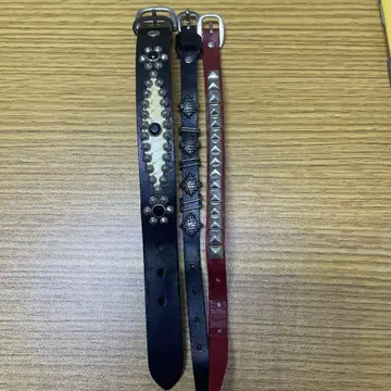 가죽 스터드 팔찌 3개 세트