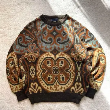 고급스러움 vintage 네이티브 무늬 페이즐리 무늬 민족 올 패턴 니트