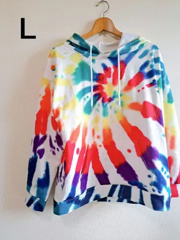 타이다이 패턴 오버 사이즈 후드티