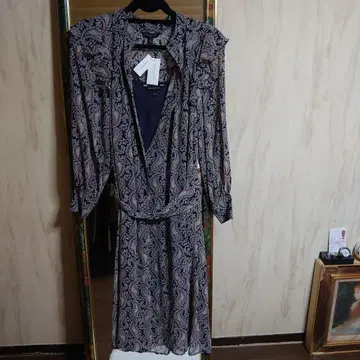 바나나 리퍼블릭 페이즐리 무늬 긴팔 원피스 S