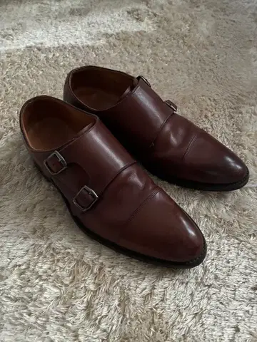 REGAL 더블 몽크 스트랩 가죽 신발 브라운