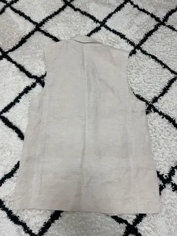린넨 베이지 슬리브리스 베스트 자켓