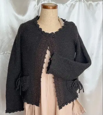 핑크하우스 블랙 가디건