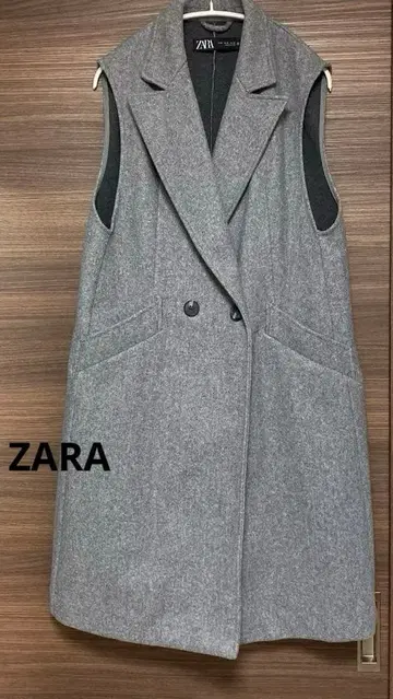 ZARA 그레이 슬리브리스 베스트 M 사이즈 롱베스트