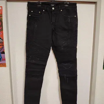 represent w32 블랙 스키니 데님 데미지 가공