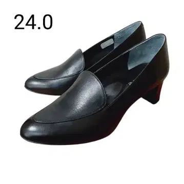 REGAL Fauve 블랙 펌프스 슬립온 스틸레토 24.0