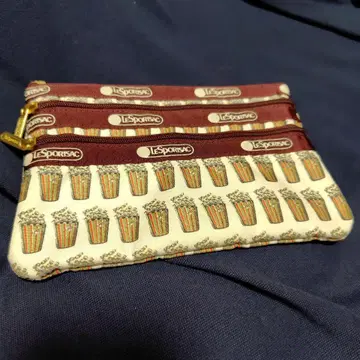 팝콘 패턴 3 지퍼 프레스 파우치